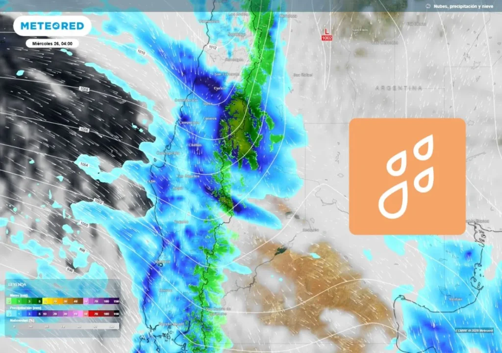 Alerta DMC: lluvias de hasta 65 mm y vientos de 80 km/h
